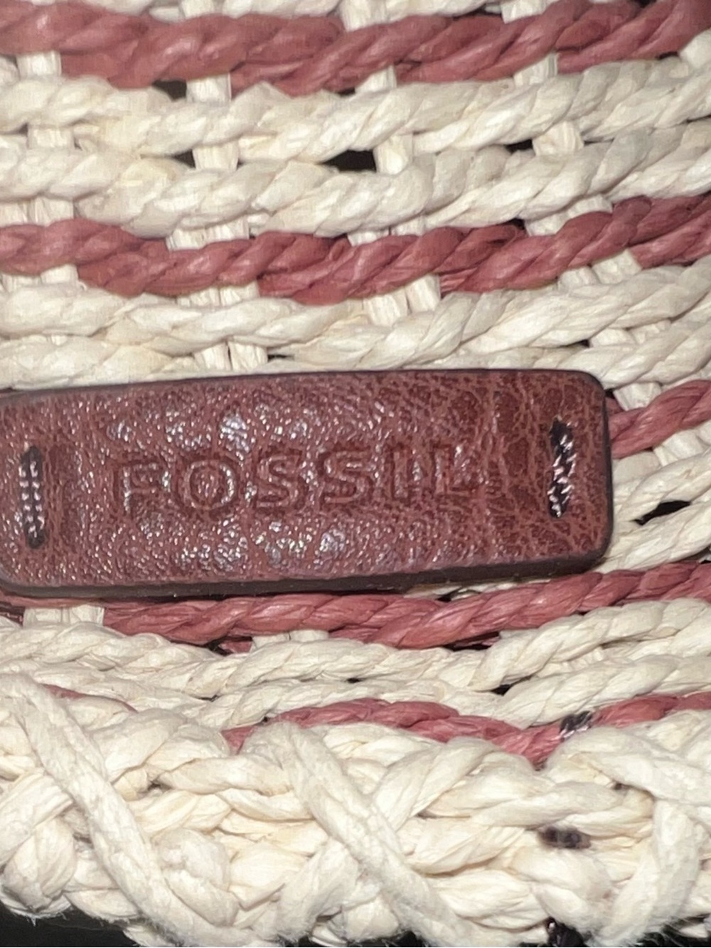 Fossil Round Crossbody in Cream and Rust/Brown - Picture 3 of 5
